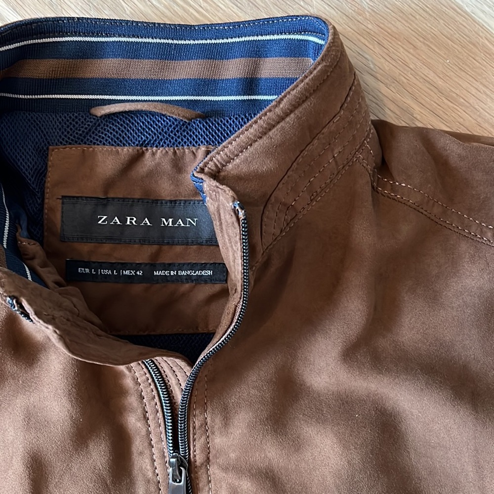 Brown suede mens jacket - Picture 4 of 5